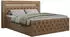 MKS Meble Gold-9 Boxspringbett 200x200cm Kunstleder Braun LED H3-Matratze mit Bettkasten