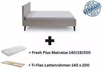 Aileenstore Viola Polsterbett 140x200cm Cordstoff Beige (5513)