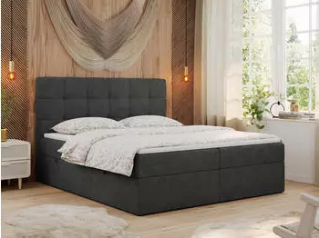 MKS Meble ERNI Boxspringbett 160x200 mit Bettkasten, Multipocket-Matratze H3, Topper