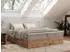 MKS Meble Wood Zero Boxspringbett ohne Kopfteil mit Bettkasten 7-Zonen Holzoptik 160x200cm (Wood Zero)