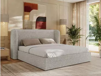 MKS Meble Emora Classic Polsterbett mit Lattenrost, Hellgrau, 180x200cm