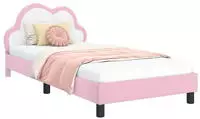 vidaXL Kinderbettgestell mit Kopfteil Rosa 90 x 200 cm PU