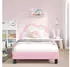 vidaXL Kinderbettgestell mit Kopfteil Rosa 90x200cm PU