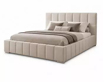Marpur ALMA Polsterbett mit Bettkasten und Kopfteil, 180x200cm, Velourstoff Beige (Bed_Alma_180x200_Amor_Velvet_4323)