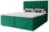 Marpur Nero Box Boxspringbett mit Bettkasten, Velourstoff, Grün, 120x200cm