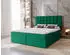Marpur Nero Box Boxspringbett mit Bettkasten, Velourstoff, Grün, 120x200cm