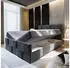 Masseno Mona Boxspringbett 140x200cm mit Matratze, Topper & Bettkasten, Hellgrau (PAROS 05)