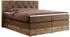 MKS Meble Veneto King Boxspringbett 180x200 Kunstleder Braun, Eiche-Rahmen, zwei Bettkästen
