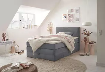 ED EXCITING DESIGN Boxspringbett Luzern Breitcord, dunkelgrau, 140x200cm, Bettkasten (99578147-0)
