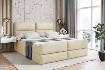 ALTDECOR BOXI3-Z Boxspringbett mit Fu&szlig;teil, Bettkasten, Beige, 140x200cm (BOXI3-Z)
