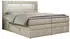 MKS Meble Gold 5 King Boxspringbett mit LED, Topper, Bettkasten, Beige, 200x200cm (GOLD-5-KING)