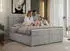 MKS Meble PERA Boxspringbett mit Bettkasten und Topper, 120x200cm, Hellgrau Velvet H3