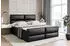 ALTDECOR Boxspringbett BOXI3-Z 180x200cm H3 Matratze Topper Kunstleder Schwarz (BOXI3-Z)