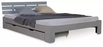 Homestyle4u Bettkasten mit Rollen, Grau, Holz