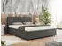 MKS Meble Pavo Classic Polsterbett mit Bettkasten, Kunstleder, Grau, 200x200cm