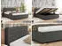 MKS Meble Pavo Classic Polsterbett mit Bettkasten, Kunstleder, Grau, 200x200cm