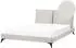 Beliani MELLE Polsterbett Cord Hellbeige 160x200cm schwarze Metallfüße (MELLE)