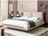 Beliani MELLE Polsterbett Cord Hellbeige 160x200cm schwarze Metallfüße (MELLE)