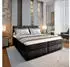 Masseno Pellio Boxspringbett 140x200cm mit Matratze, Topper & Bettkasten, Schwarz (PELLIO)