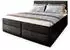 Masseno Pellio Boxspringbett 140x200cm mit Matratze, Topper & Bettkasten, Schwarz (PELLIO)