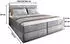 Masseno Pellio Boxspringbett 140x200cm mit Matratze, Topper & Bettkasten, Schwarz (PELLIO)