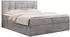 MKS Meble Rico Boxspringbett mit Bettkasten, Multipocket-Matratze H4, Topper, Hellgrau, 120x200cm