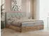 MKS Meble Veneto Boxspringbett 200x200 mit Bettkästen, Hellgrau, Eiche-Wotan Rahmen (Veneto)