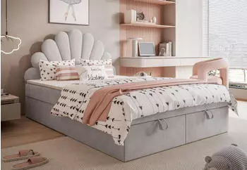 Lookway Ashley II Kontinentalbett mit Topper 120x200cm, Grau (800001221166)
