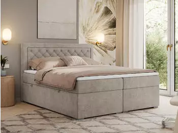 MKS Meble JASIR Boxspringbett 160x200 Multipocket-Matratze H3, Topper, zwei Bettk&auml;sten (JASIR)