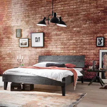 Hasena Aloa Bettgestell 180x200cm Akazie massiv, Vintage Grey (41460923-0)