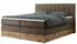 MKS Meble Bellissimo King Boxspringbett 200x200 mit Bettkasten, Velvet Braun, H3, Wotan Eiche Rahmen