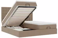 vidaXL Ottoman-Bett mit Matratzen Cappuccino 180x200cm Kunstleder