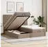 vidaXL Ottoman-Bett mit Matratzen Kunstleder Cappuccino 180x200cm (3313658)