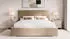 Marpur Aura Polsterbett mit Bettkasten und Lattenrost, Velourstoff, Braun, 200x200cm