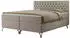 MKS Meble Grimaldi Boxspringbett 140x200cm mit Bettkasten und Topper, H4, Beige Struktur