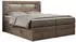 MKS Meble Gold-5 King Boxspringbett mit LED, Bettkasten & Topper, 180x200cm, Braun (H4)