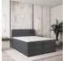 Masseno Lunera Boxspringbett 160x200cm mit Matratze, Topper & Bettkasten, Graphit (LUNERA 160X200 CM TILIA 90)