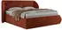 MKS Meble Caela Classic Polsterbett mit Bettkasten & Lattenrost, Orange Plüsch, 160x200cm