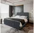 Masseno Arion Boxspringbett 140x200cm mit Matratze und Topper, Grau (PAROS 06)