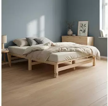 Homestyle4u Palettenbett 120x200cm Kiefer massiv mit Lattenrost (3132)