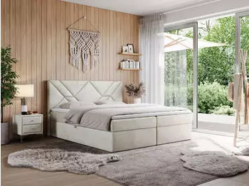 MKS Meble NEOMI Boxspringbett 160x200 Polsterbett mit Topper und Bettkasten (NEOMI)