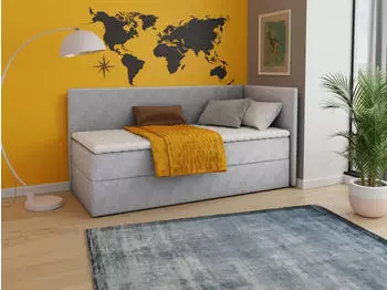 Sofnet Flame Boxspringbett Einzelbett mit Bettkasten, Bonell-Matratze & Topper, 90x200cm (Paros 05)