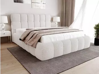 Beautysofa CLEO Polsterbett mit Bettkasten, 180x200cm, Beige (Prime 02)