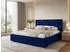 Marpur Golden Premium Polsterbett mit Bettkasten und Lattenrost, Velourstoff, Blau, 140x200cm