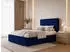 Marpur Golden Premium Polsterbett mit Bettkasten und Lattenrost, Velourstoff, Blau, 140x200cm