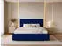 Marpur Golden Premium Polsterbett mit Bettkasten und Lattenrost, Velourstoff, Blau, 140x200cm
