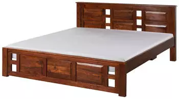 Massivmoebel24 Oxford Doppelbett Akazie Massivholz 160x200cm nougat lackiert (09-636-620-8012)