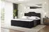 ALTDECOR Vila-1 Boxspringbett mit Matratze H3, Topper und Lattenrost, Schwarz Samt, 200x200cm