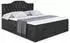 ALTDECOR Vila-1 Boxspringbett mit Matratze H3, Topper und Lattenrost, Schwarz Samt, 200x200cm