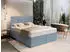 Masseno Trani Boxspringbett 140x200cm mit Matratze, Topper & Bettkasten, Blau (INARI 72)